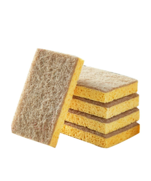 Composite cellulose sponge dishwashing wipe